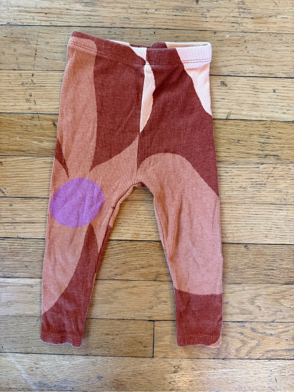 Zara Kids Ribbed Leggings in Rust, Pink & Purple Accent